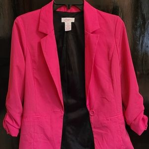 Candies Small Pink Blazer - Scrunched Mid Sleeves